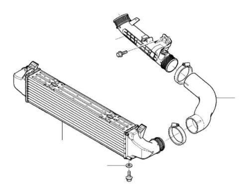 Впускной патрубок наддува интеркуллера Вольво XC90 II, XC60 II S90 II, V90 II \\ VOLVO 31686412