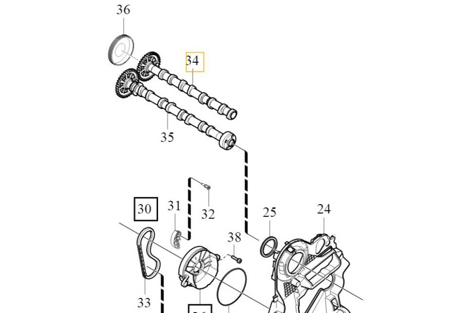 Распредвал, впуск Volvo Дизель 2,0 P3, SPA XC60, XC90, XC40 \\ VOLVO 32213690