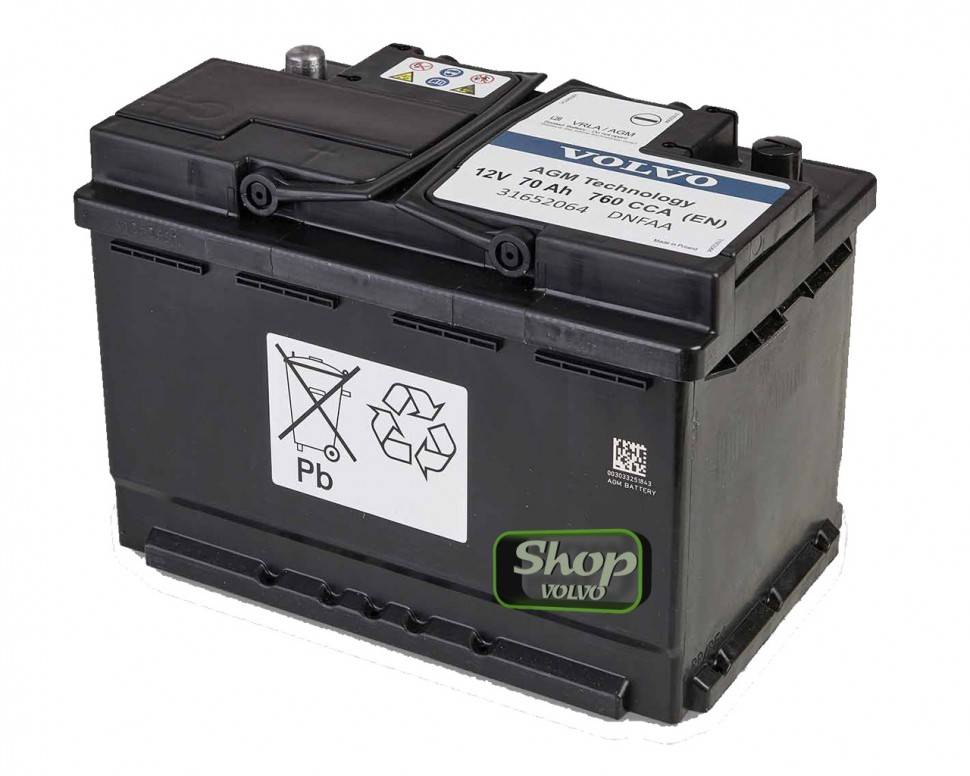 Аккумуляторная батарея АКБ VOLVO XC40 \\ 12V 70Ah 760A AGM \\ VOLVO Original 31652064