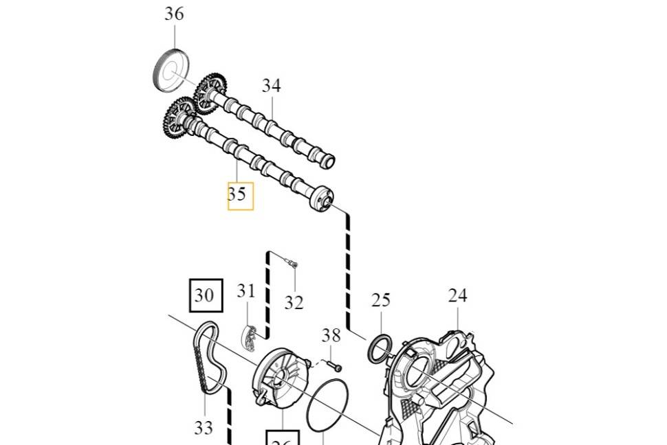Распредвал, выпуск Volvo Дизель 2,0 P3, SPA XC60, XC90, XC40 \\ VOLVO Original 32213691