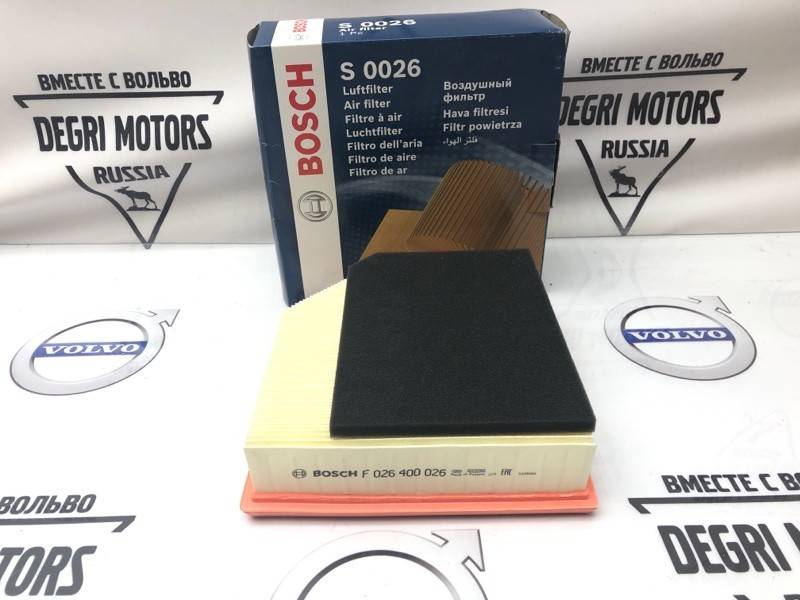 Фильтр воздушный Volvo S60, V70 II, XC70, XC90 \\ BOSCH F 026 400 026