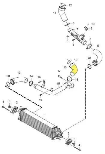 Шланг наддува воздуха интеркуллера Volvo S60 II, S80 II, XC70 II, XC60 II, XC90 II \\ D4204T \\ VOLVO Original 32222268