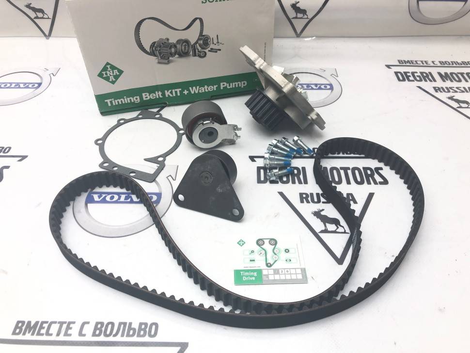Ремень ГРМ с роликами и помпой Volvo S60 II, S80 II, XC70, XC90 \\ Номер мотора до: 3188688 \\ INA 530 0063 30