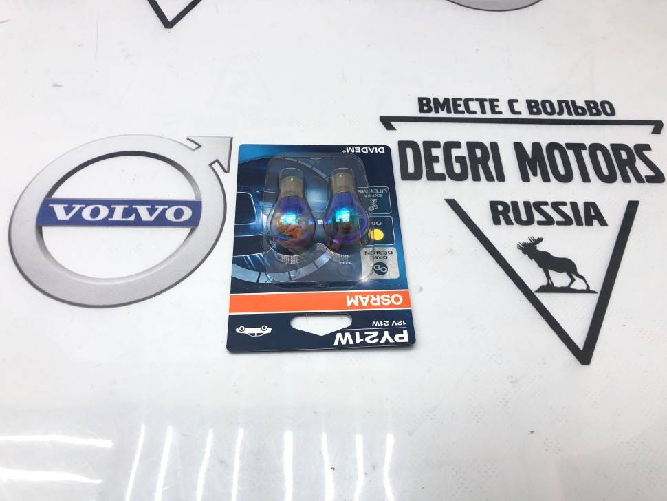 Лампа Osram DIADEM® (опаловый оттенок колбы) PY21W (21W 12V BAU15s) 2шт. (блистер) \\ OSRAM 7507LDA02B