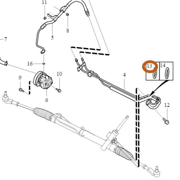 Кольцо уплотнительное рулевой рейки Volvo S60 II, S60 CC, S80 II, V60, V60 CC, V70 III, XC70 II, XC60 \\ VOLVO Original 31202810