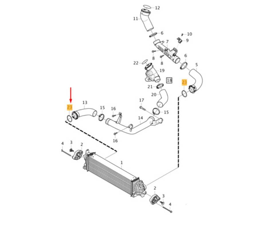 Кольцо уплотнительное патрубка интеркулера 50 мм VOLVO V90 cross country, XC90 II \\ VOLVO Original 31439499