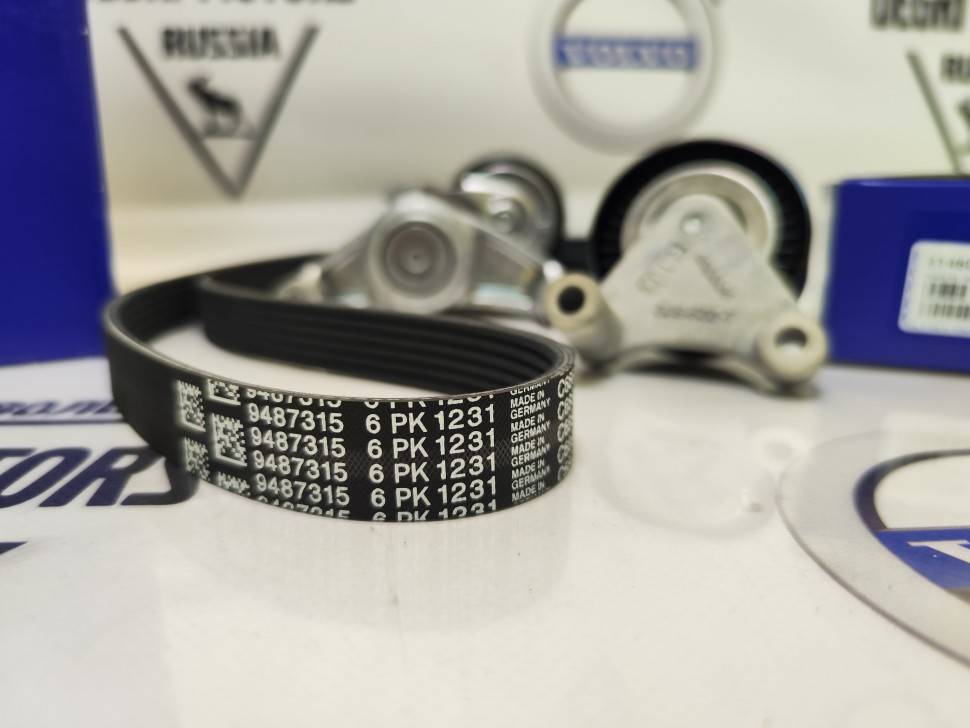 Ремень приводной, комплект с роликами Вольво XC90 II, XC60 II, S90 II, V90 II \\ VOLVO Original 31480409