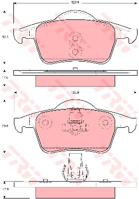Тормозные колодки задние \\ VOLVO S60, S80, V70 II, XC70 16" \\ TRW GDB1389