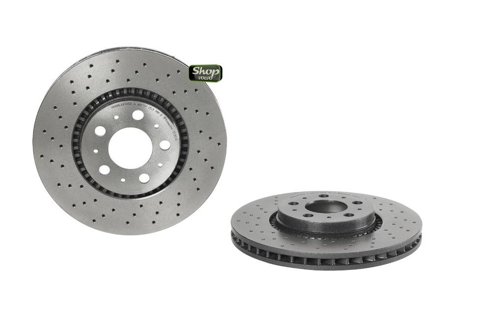 Диск тормозной передний 305mm вентилируемый Brembo Xtra перфорированный 16&#039;&#039; Volvo S60, S80, V70 II, XC70 \\ BREMBO 09.9130.1X
