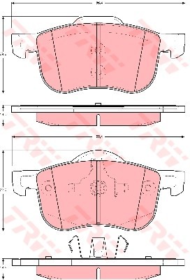 Тормозные колодки передние VOLVO S60, S80, V70 II, XC70 \\ TRW GDB1388