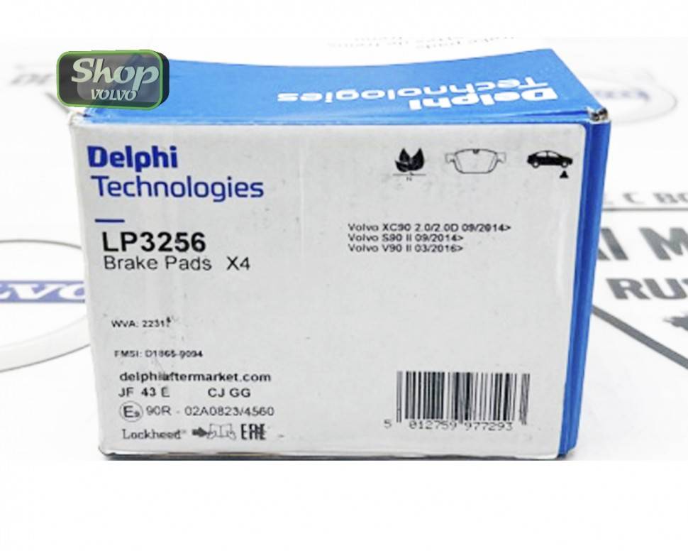 Колодки тормозные передние комплект XC90 II, XC60 II \\ 19&quot; 18&quot; дюймов \\ Delphi LP3256
