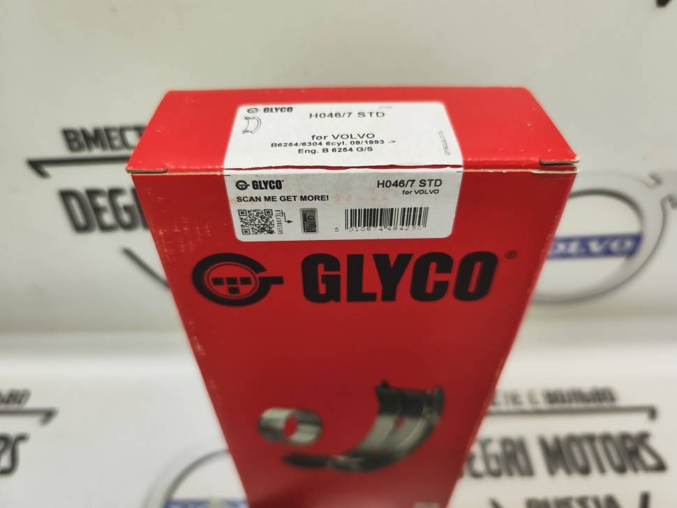 Вкладыши коренные стандарт STD, комплект на 6 цилиндров VOLVO S80 ХС90 \\ B62XXxx** \\ Glyco H046/7 STD