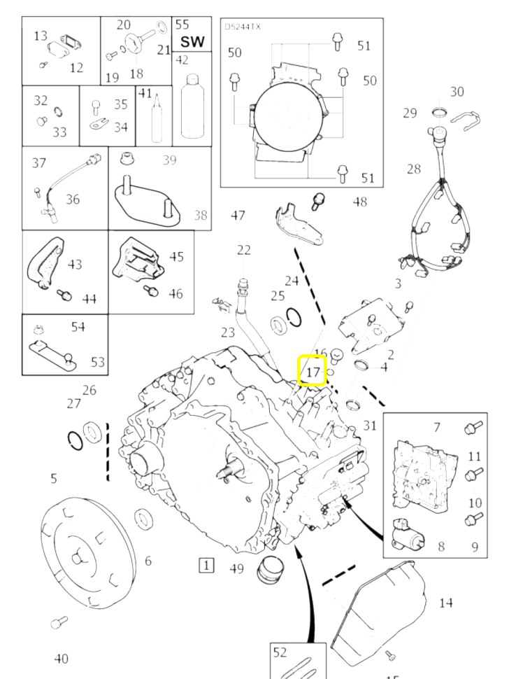 Кольцо уплотнительное АКПП Volvo S40 II, S60 II, S80 II, XC70 II, XC40, XC60 II, XC90 II \\ GParts VO30735186