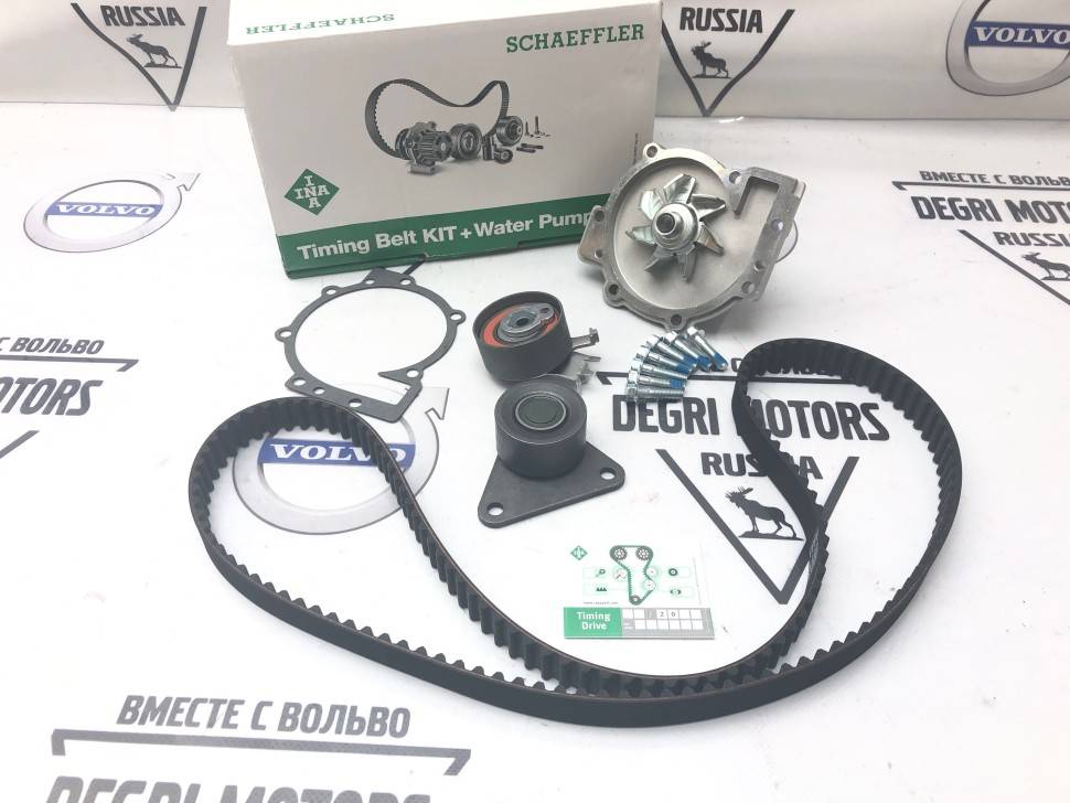 Насос охлаждающей жидкости с роликами ГРМ и зубчатым ремнем Номер мотора до: 3188688 Volvo C70, S40 II, S60 II, S60, V70, S80 II, S80, V70 III, XC70, XC90, 850, 900, C30 \\ INA 530 0063 30