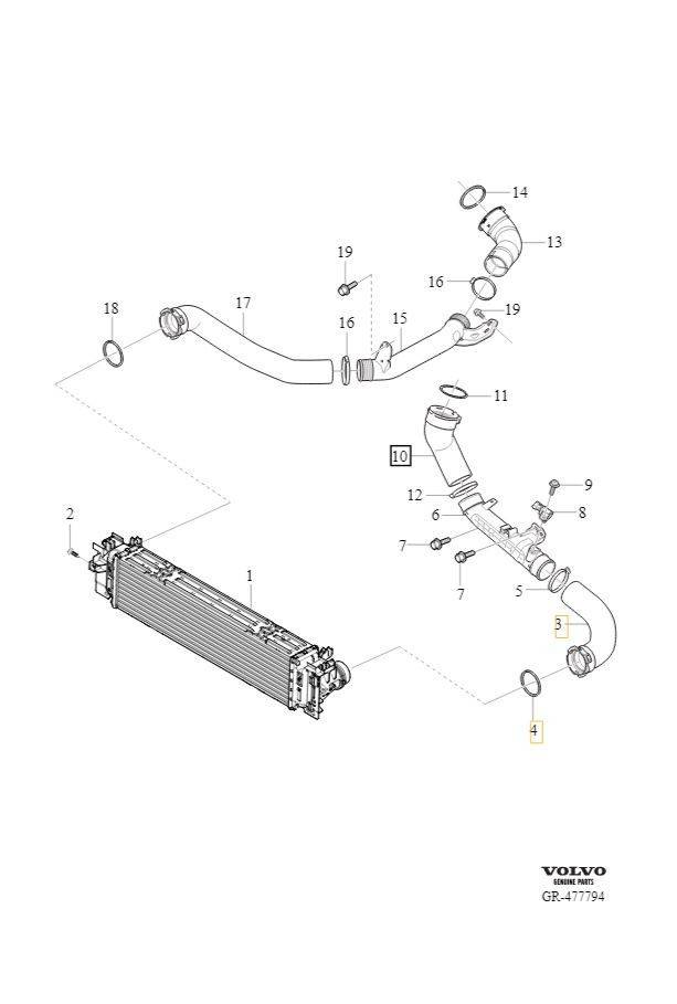 Charge air hose \\ VOLVO Original 32224398