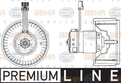 Мотор печки VOLVO S60, S80, XC70, XC90 \\ BEHR-HELLA 8EW 009 157-171