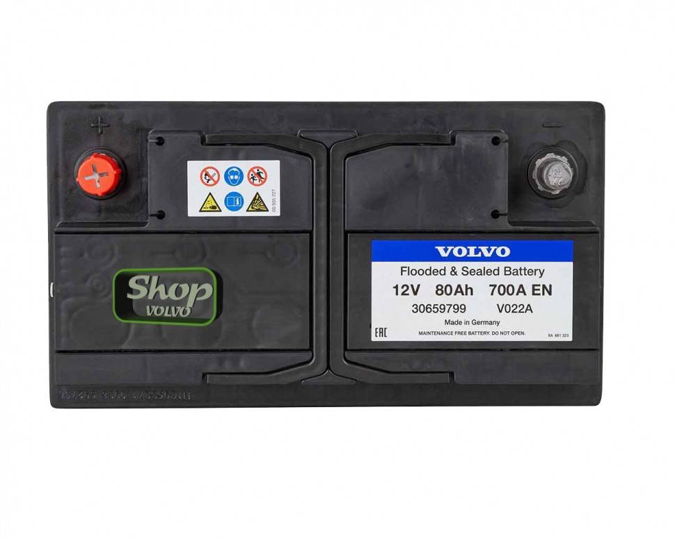 Аккумулятор 700А обратная полярность VOLVO S40 II, C30 \\ 12V 80Ah 700A \\ VOLVO (Original) 30659799