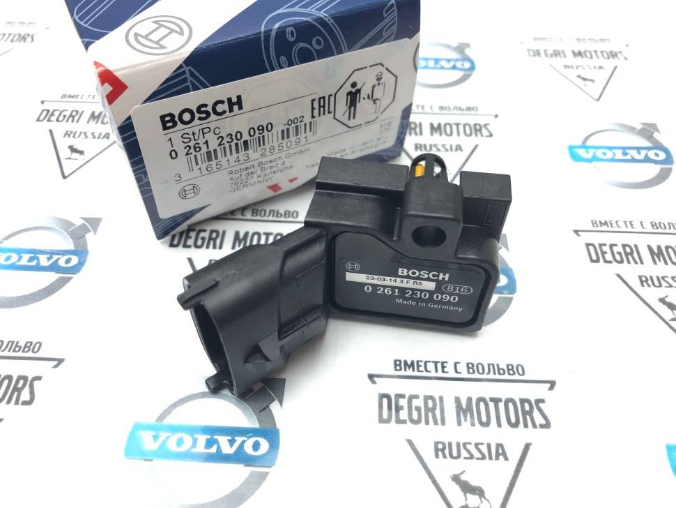 Датчик давления воздуха радиатора интеркуллера Volvo C30, C70 II, S40 II, V50, S60, S80, V70 II, XC70, XC90 \\ BOSCH 0 261 230 090