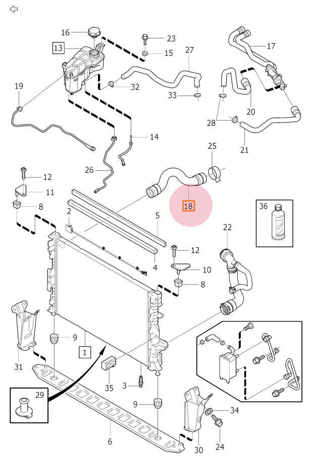 Шланг системы охлаждения верхний S60 II, S80 II, V60, V70 III, XC60, XC70 II \\ Gates 05-2541