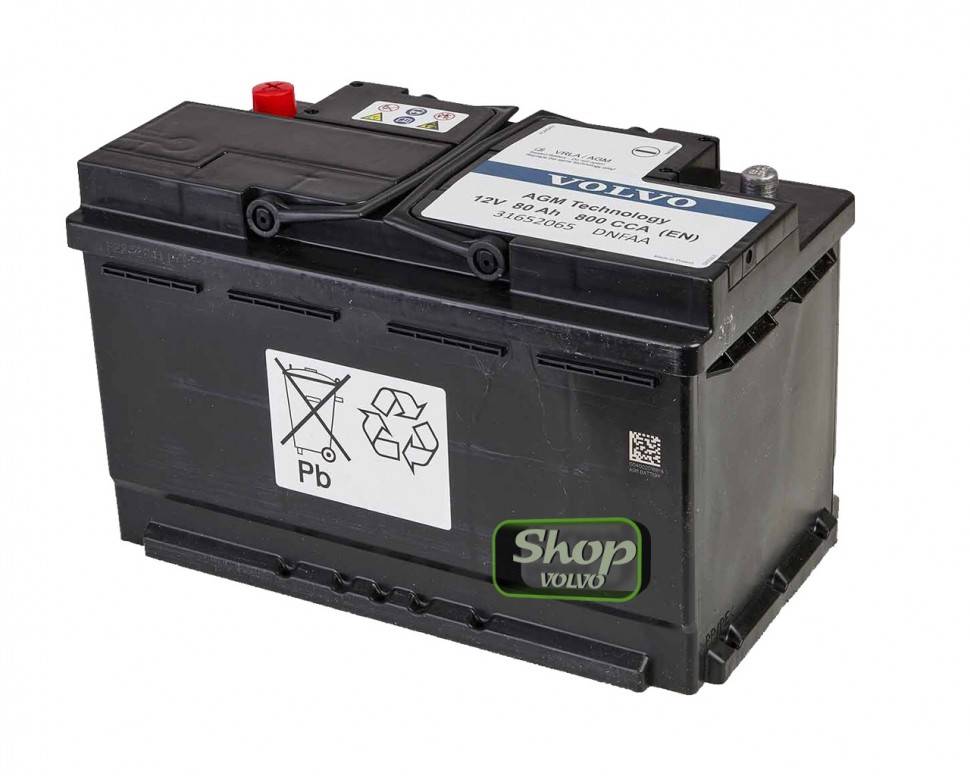 Аккумуляторная батарея AGM VOLVO XC90 II S60 III, S90 II, V60 II, V60CC, V90 II, V90CC, XC40, XC60 II \\ 12V 80Ah 800A \\ VOLVO Original 31652065