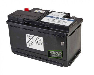 Аккумуляторная батарея AGM VOLVO XC90 II S60 III, XC40, XC60 II \\ 12V 80Ah 800A \\ VOLVO Original 31652065