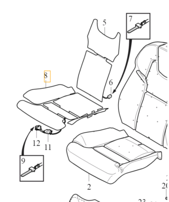 Нагревательный элемент, подогрев сиденья переднего Volvo S60 III, S90 II, XC60 II, XC90 II \\ Volvo Original 32206449