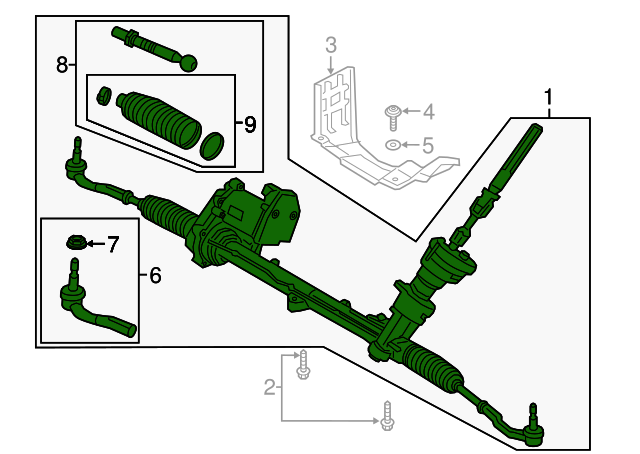 Рулевая рейка в сборе Volvo S90, V60CC, V90CC, XC60 II, XC90 II \\ VOLVO Original 36010518